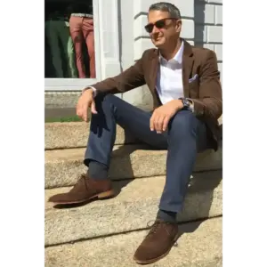 Business Schuhe Casual Business Herrenschuhe Leger italienisch brauner Raulederschuh