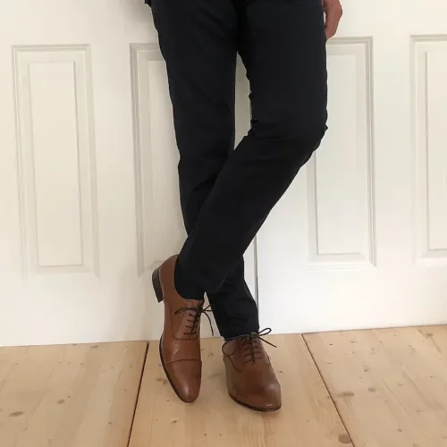 Braune Anzugschuhe elegante Oxford Herrenschuhe_Modell 338-1