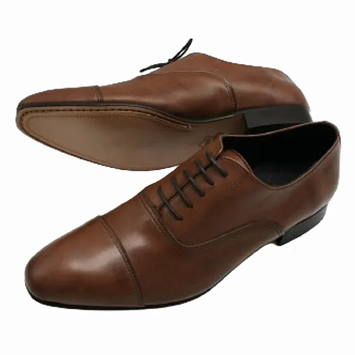 Braune Anzugschuhe mit Cap Toe_Modell 338