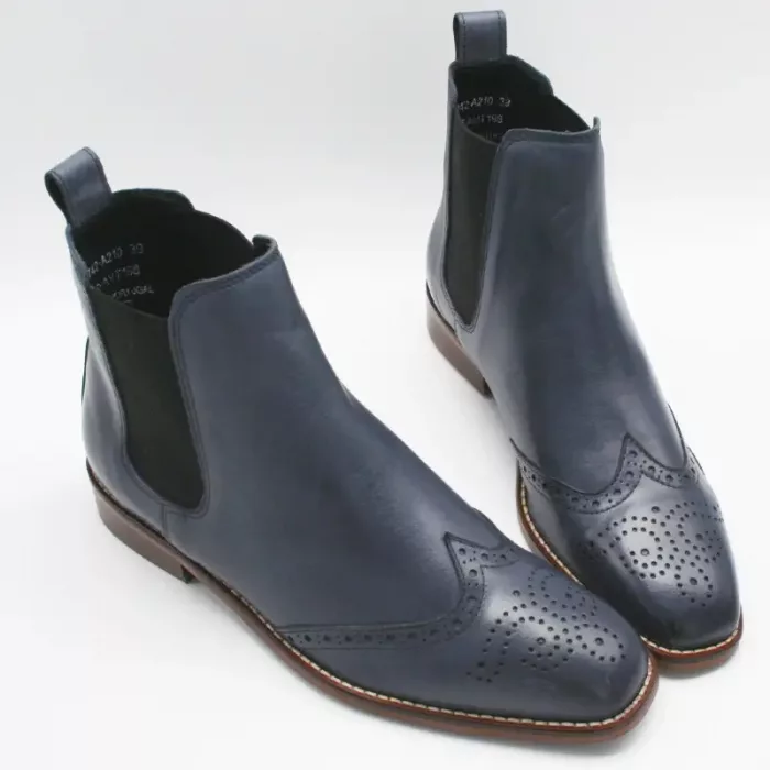 Chelsea boots dunkelblau mit dekorativer Verzierung stylish