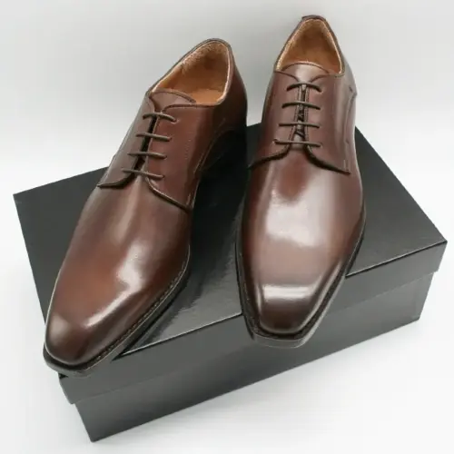 Derby smart italienisch Herrenschuh in der Farbe Tabak_Modell 120