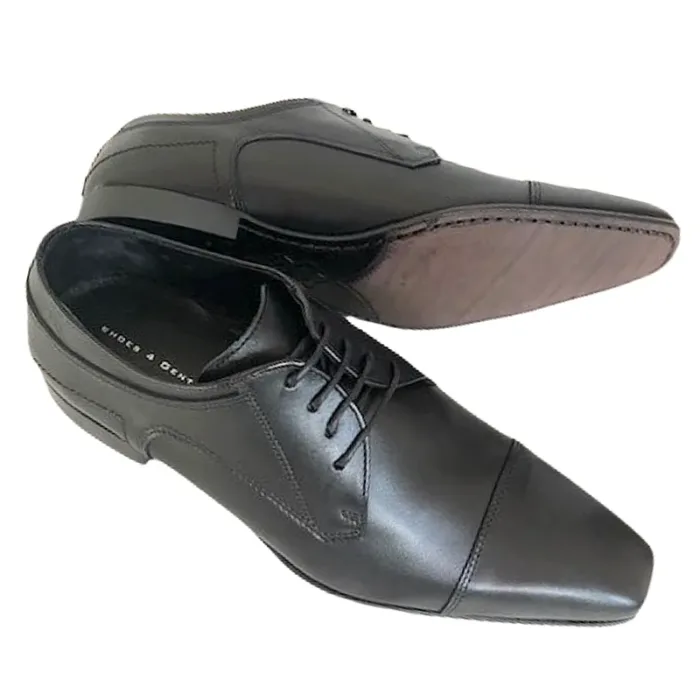 Elegante Anzugschuhe schwarz mit Echtleder-Sohle_Modell 113