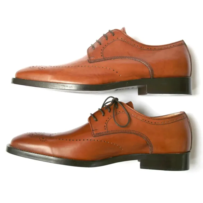 Exklusiv italienisch Herrenschuhe Cognac Seitenansicht_Modell 231