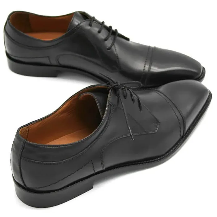 Italienische Herrenschuhe aus schwarzem Leder_Modell 112