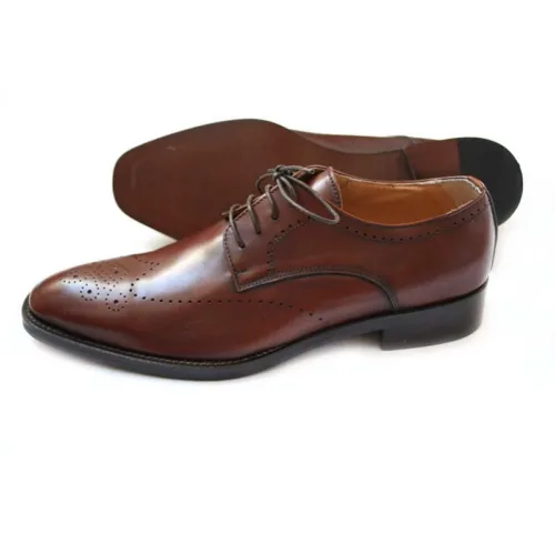 Moderner Klassiker braune Business Herrenschuhe mit Ledersohle_Modell 222