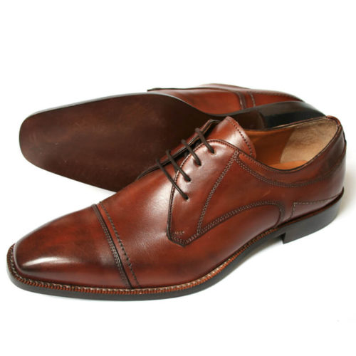 Photo-Men´s business shoes-Individual and masculine-Derby_Captoe_Cognac_2 shoes 1 with sole