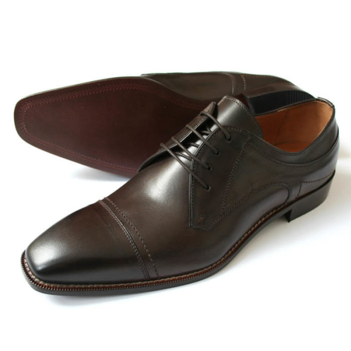 Photo men`s business shoes-Sophisticated design-dark brown mocha tone-2 shoes one sole