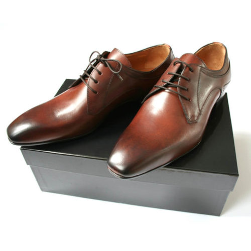 Italienische Eleganz Business Schuh aus cognacfarbenem Leder aus der Kategorie Business Classic-Modell 133