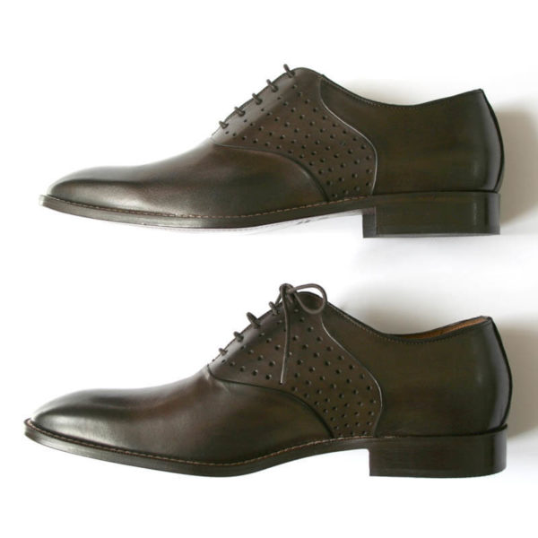 Men`s business shoes-Discreet fashionable-Oxford_with hole pattern_mocha brown_2 shoes_profile