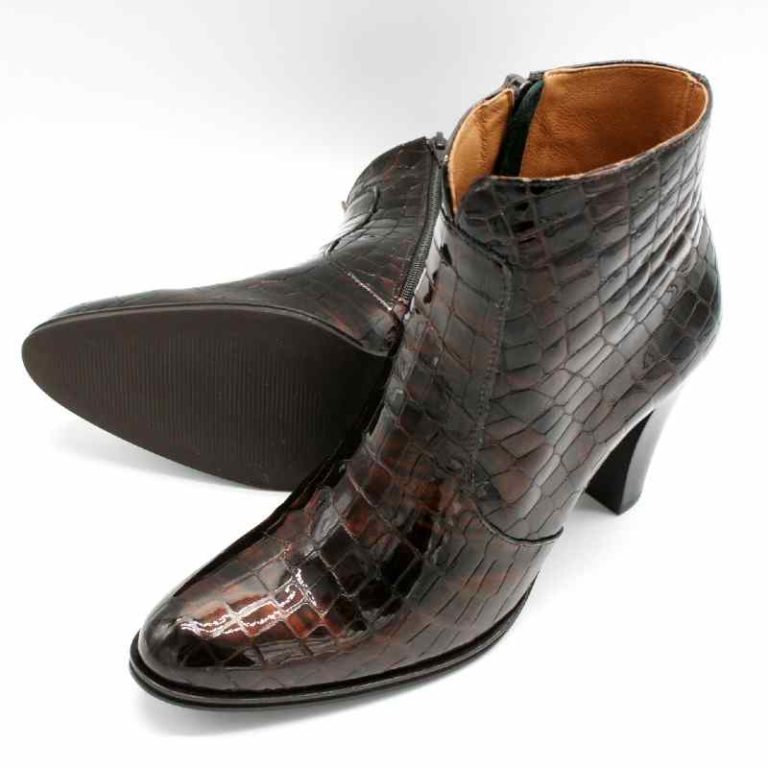 cognac croc boots